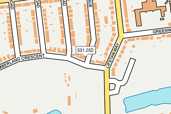 SS1 2XD map - OS OpenMap – Local (Ordnance Survey) SS1 2XD map - OS OpenMap – Local (Ordnance Survey)
