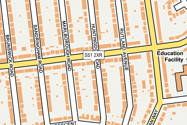 SS1 2XR map - OS OpenMap – Local (Ordnance Survey) SS1 2XR map - OS OpenMap – Local (Ordnance Survey)