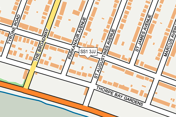 SS1 3JJ map - OS OpenMap – Local (Ordnance Survey) SS1 3JJ map - OS OpenMap – Local (Ordnance Survey)
