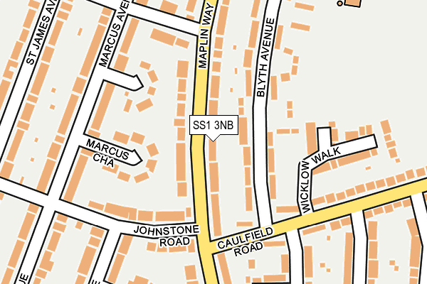 SS1 3NB map - OS OpenMap – Local (Ordnance Survey) SS1 3NB map - OS OpenMap – Local (Ordnance Survey)