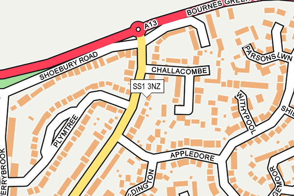 SS1 3NZ map - OS OpenMap – Local (Ordnance Survey) SS1 3NZ map - OS OpenMap – Local (Ordnance Survey)