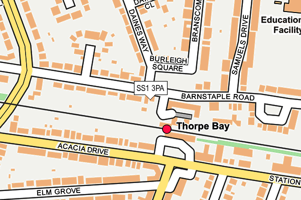 SS1 3PA map - OS OpenMap – Local (Ordnance Survey) SS1 3PA map - OS OpenMap – Local (Ordnance Survey)