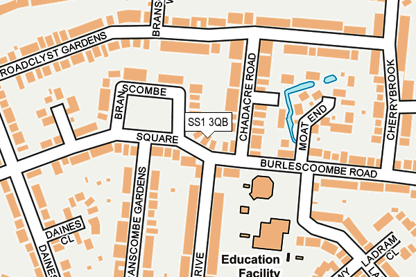 SS1 3QB map - OS OpenMap – Local (Ordnance Survey) SS1 3QB map - OS OpenMap – Local (Ordnance Survey)