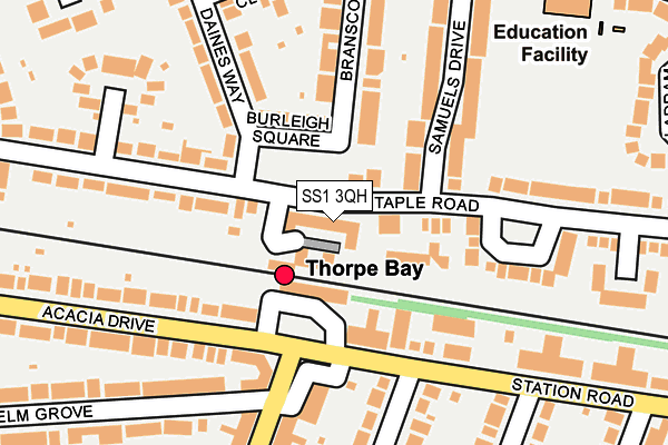 SS1 3QH map - OS OpenMap – Local (Ordnance Survey) SS1 3QH map - OS OpenMap – Local (Ordnance Survey)