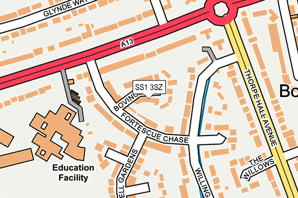 SS1 3SZ map - OS OpenMap – Local (Ordnance Survey) SS1 3SZ map - OS OpenMap – Local (Ordnance Survey)