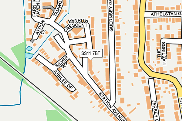 SS11 7BT map - OS OpenMap – Local (Ordnance Survey) SS11 7BT map - OS OpenMap – Local (Ordnance Survey)