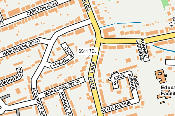 SS11 7DJ map - OS OpenMap – Local (Ordnance Survey) SS11 7DJ map - OS OpenMap – Local (Ordnance Survey)