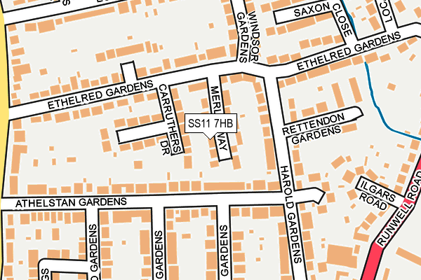 SS11 7HB map - OS OpenMap – Local (Ordnance Survey) SS11 7HB map - OS OpenMap – Local (Ordnance Survey)