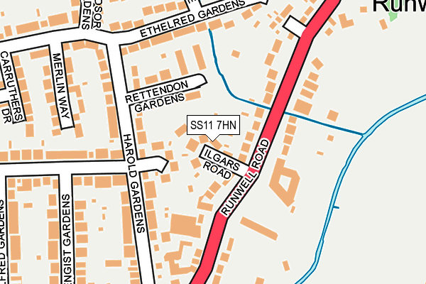 SS11 7HN map - OS OpenMap – Local (Ordnance Survey) SS11 7HN map - OS OpenMap – Local (Ordnance Survey)