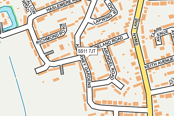 SS11 7JT map - OS OpenMap – Local (Ordnance Survey) SS11 7JT map - OS OpenMap – Local (Ordnance Survey)