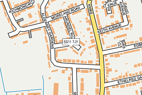 SS11 7JY map - OS OpenMap – Local (Ordnance Survey) SS11 7JY map - OS OpenMap – Local (Ordnance Survey)