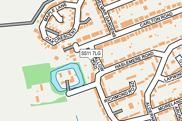SS11 7LG map - OS OpenMap – Local (Ordnance Survey) SS11 7LG map - OS OpenMap – Local (Ordnance Survey)