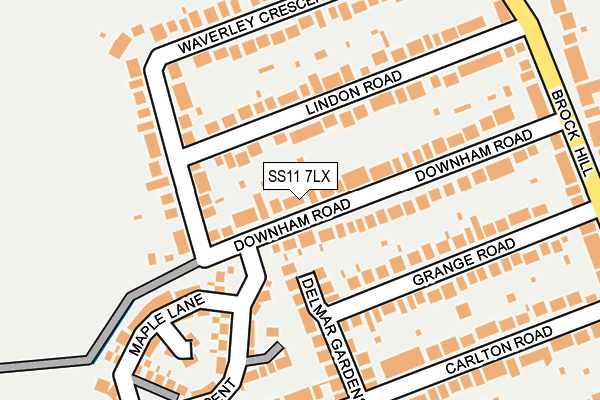 SS11 7LX map - OS OpenMap – Local (Ordnance Survey) SS11 7LX map - OS OpenMap – Local (Ordnance Survey)