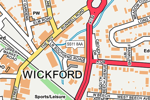 SS11 8AA map - OS OpenMap – Local (Ordnance Survey) SS11 8AA map - OS OpenMap – Local (Ordnance Survey)
