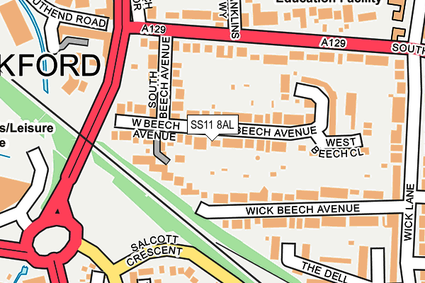 SS11 8AL map - OS OpenMap – Local (Ordnance Survey) SS11 8AL map - OS OpenMap – Local (Ordnance Survey)