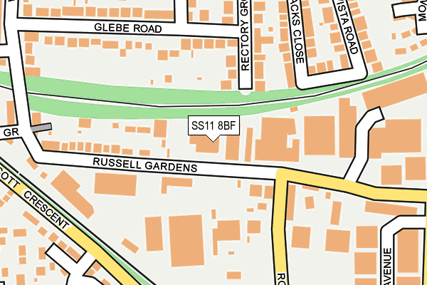 SS11 8BF map - OS OpenMap – Local (Ordnance Survey) SS11 8BF map - OS OpenMap – Local (Ordnance Survey)