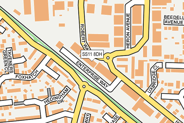 SS11 8DH map - OS OpenMap – Local (Ordnance Survey) SS11 8DH map - OS OpenMap – Local (Ordnance Survey)