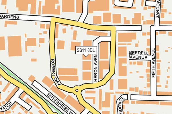 SS11 8DL map - OS OpenMap – Local (Ordnance Survey) SS11 8DL map - OS OpenMap – Local (Ordnance Survey)