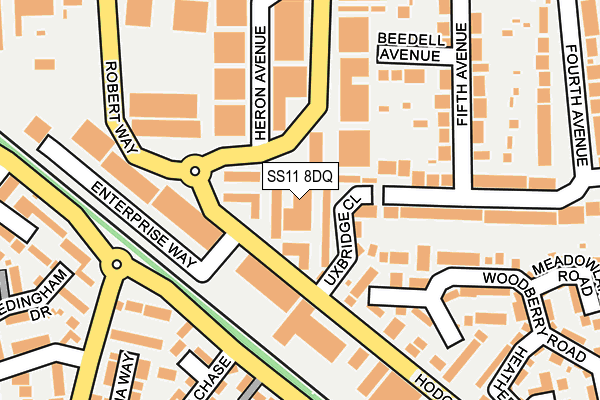 SS11 8DQ map - OS OpenMap – Local (Ordnance Survey) SS11 8DQ map - OS OpenMap – Local (Ordnance Survey)