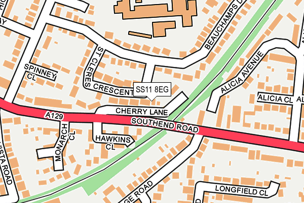SS11 8EG map - OS OpenMap – Local (Ordnance Survey) SS11 8EG map - OS OpenMap – Local (Ordnance Survey)