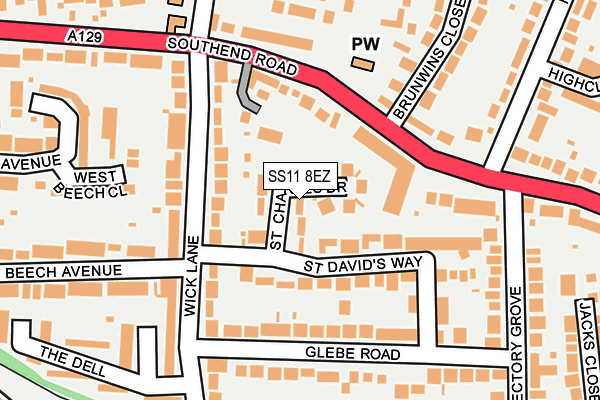 SS11 8EZ map - OS OpenMap – Local (Ordnance Survey) SS11 8EZ map - OS OpenMap – Local (Ordnance Survey)