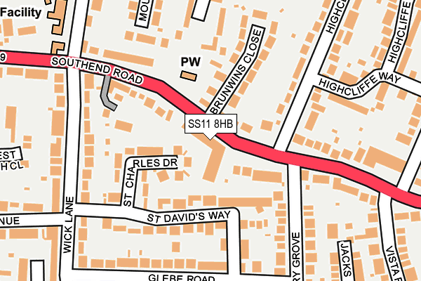 SS11 8HB map - OS OpenMap – Local (Ordnance Survey) SS11 8HB map - OS OpenMap – Local (Ordnance Survey)