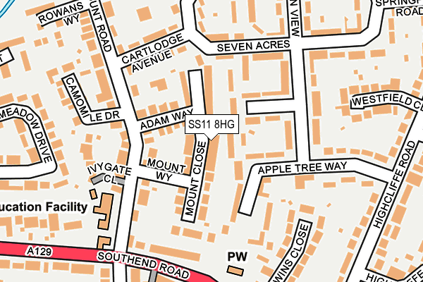 SS11 8HG map - OS OpenMap – Local (Ordnance Survey) SS11 8HG map - OS OpenMap – Local (Ordnance Survey)