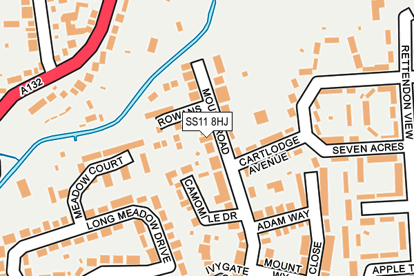 SS11 8HJ map - OS OpenMap – Local (Ordnance Survey) SS11 8HJ map - OS OpenMap – Local (Ordnance Survey)