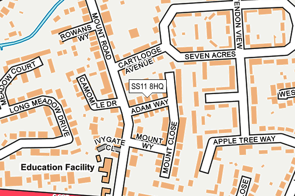 SS11 8HQ map - OS OpenMap – Local (Ordnance Survey) SS11 8HQ map - OS OpenMap – Local (Ordnance Survey)