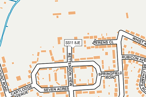 SS11 8JE map - OS OpenMap – Local (Ordnance Survey) SS11 8JE map - OS OpenMap – Local (Ordnance Survey)