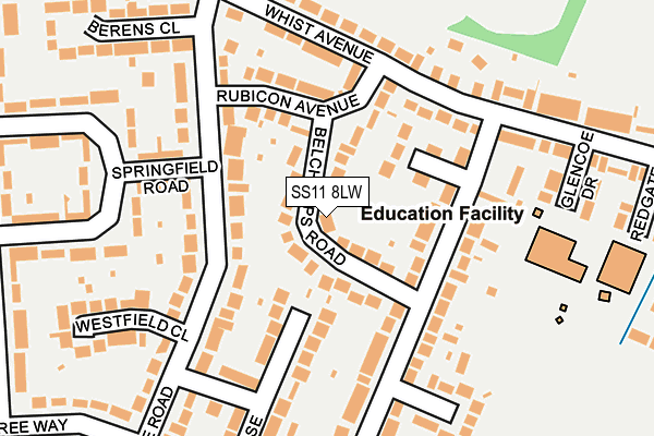 SS11 8LW map - OS OpenMap – Local (Ordnance Survey) SS11 8LW map - OS OpenMap – Local (Ordnance Survey)