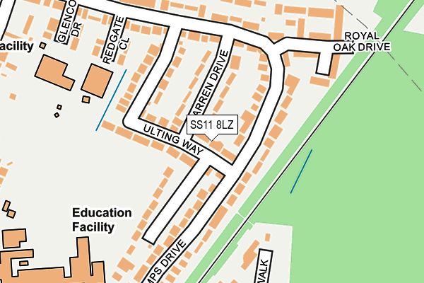 SS11 8LZ map - OS OpenMap – Local (Ordnance Survey) SS11 8LZ map - OS OpenMap – Local (Ordnance Survey)