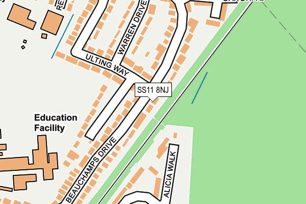 SS11 8NJ map - OS OpenMap – Local (Ordnance Survey) SS11 8NJ map - OS OpenMap – Local (Ordnance Survey)