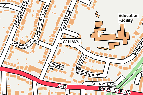SS11 8NW map - OS OpenMap – Local (Ordnance Survey)
