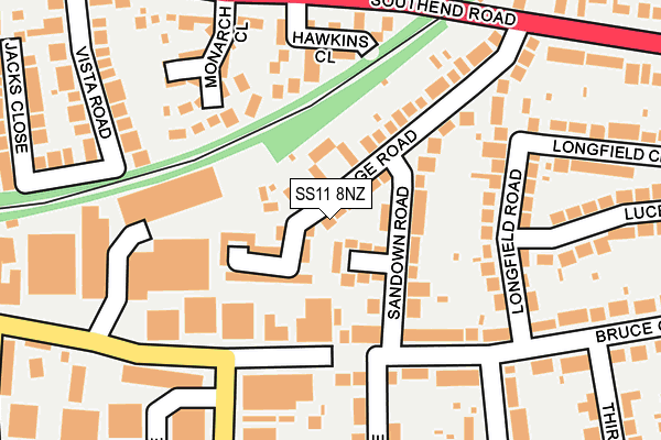 SS11 8NZ map - OS OpenMap – Local (Ordnance Survey) SS11 8NZ map - OS OpenMap – Local (Ordnance Survey)