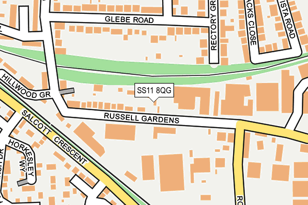 SS11 8QG map - OS OpenMap – Local (Ordnance Survey) SS11 8QG map - OS OpenMap – Local (Ordnance Survey)