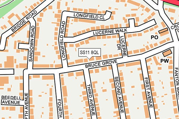 SS11 8QL map - OS OpenMap – Local (Ordnance Survey) SS11 8QL map - OS OpenMap – Local (Ordnance Survey)