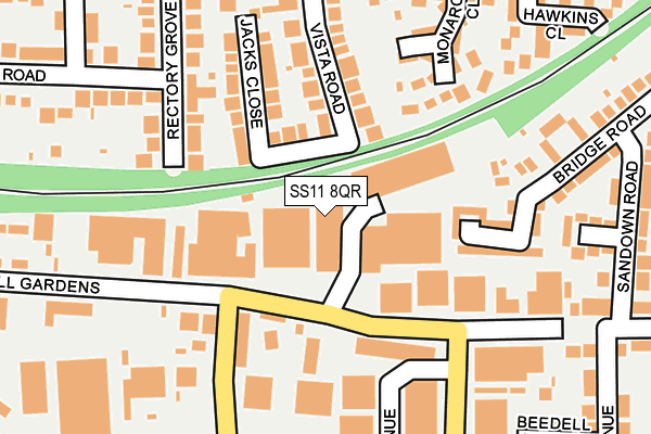 SS11 8QR map - OS OpenMap – Local (Ordnance Survey) SS11 8QR map - OS OpenMap – Local (Ordnance Survey)