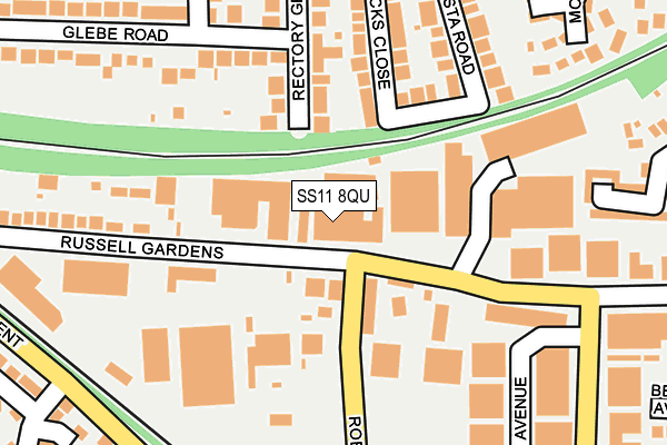 SS11 8QU map - OS OpenMap – Local (Ordnance Survey) SS11 8QU map - OS OpenMap – Local (Ordnance Survey)