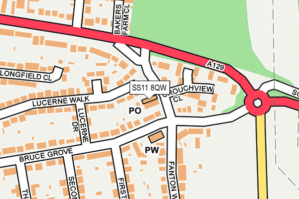 SS11 8QW map - OS OpenMap – Local (Ordnance Survey) SS11 8QW map - OS OpenMap – Local (Ordnance Survey)