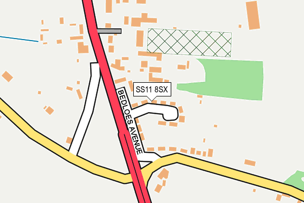 SS11 8SX map - OS OpenMap – Local (Ordnance Survey) SS11 8SX map - OS OpenMap – Local (Ordnance Survey)