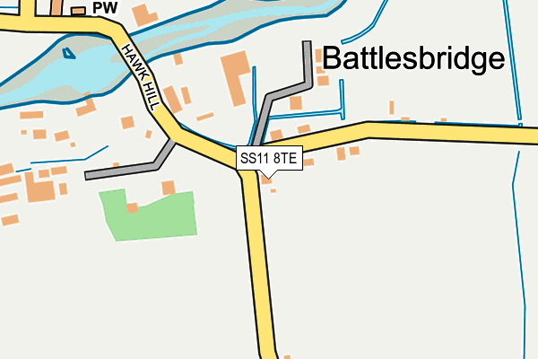 SS11 8TE map - OS OpenMap – Local (Ordnance Survey) SS11 8TE map - OS OpenMap – Local (Ordnance Survey)