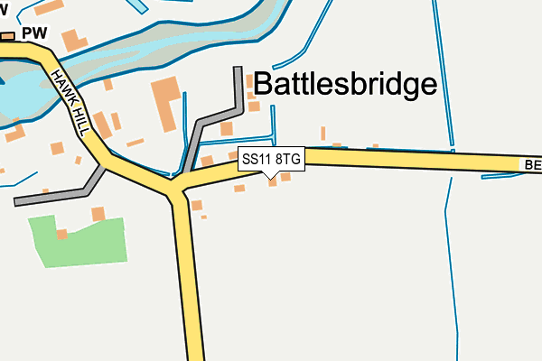 SS11 8TG map - OS OpenMap – Local (Ordnance Survey) SS11 8TG map - OS OpenMap – Local (Ordnance Survey)