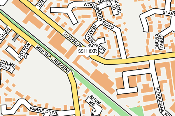 SS11 8XR map - OS OpenMap – Local (Ordnance Survey) SS11 8XR map - OS OpenMap – Local (Ordnance Survey)