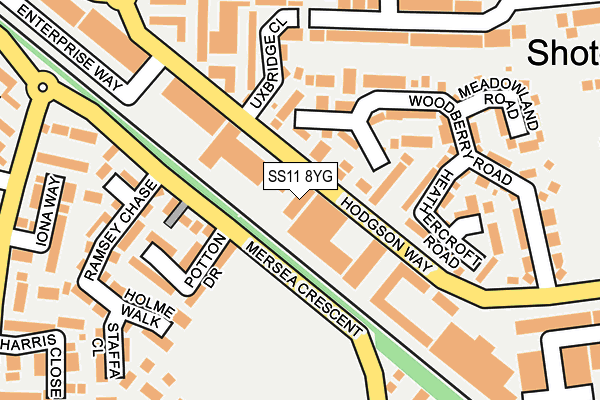 SS11 8YG map - OS OpenMap – Local (Ordnance Survey) SS11 8YG map - OS OpenMap – Local (Ordnance Survey)