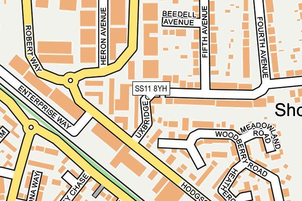 SS11 8YH map - OS OpenMap – Local (Ordnance Survey) SS11 8YH map - OS OpenMap – Local (Ordnance Survey)