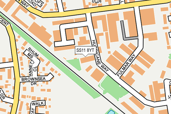 SS11 8YT map - OS OpenMap – Local (Ordnance Survey) SS11 8YT map - OS OpenMap – Local (Ordnance Survey)