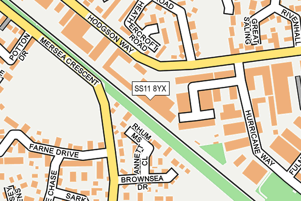SS11 8YX map - OS OpenMap – Local (Ordnance Survey) SS11 8YX map - OS OpenMap – Local (Ordnance Survey)