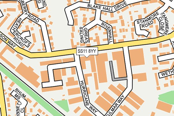 SS11 8YY map - OS OpenMap – Local (Ordnance Survey) SS11 8YY map - OS OpenMap – Local (Ordnance Survey)