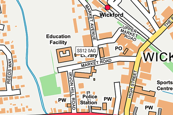 SS12 0AG map - OS OpenMap – Local (Ordnance Survey) SS12 0AG map - OS OpenMap – Local (Ordnance Survey)